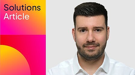 Porträt von Patrick vor hellem Hintergrund; im Solutions-Article-Design zum Beitrag Weiterbildung bei der FI-SP.