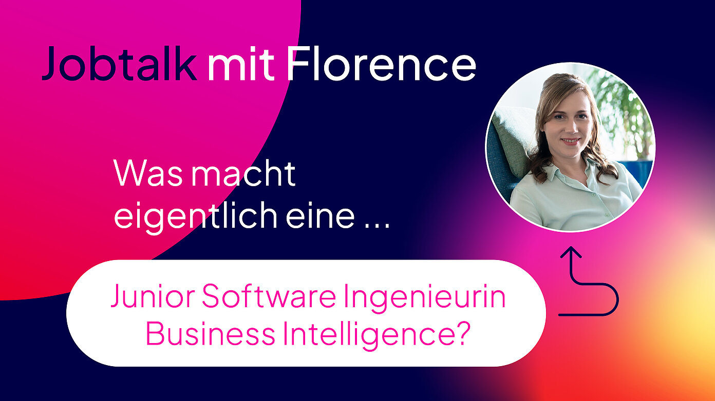 Jobtalk Ingenieurin Business Intelligence; junge Frau in lockerer Business-Kleidung auf einem Stuhl.